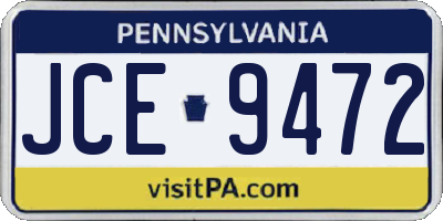 PA license plate JCE9472