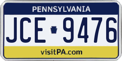 PA license plate JCE9476