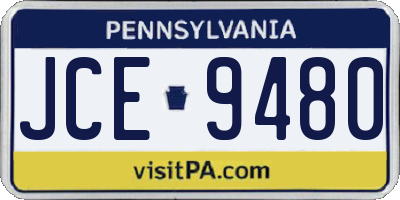 PA license plate JCE9480