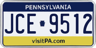 PA license plate JCE9512