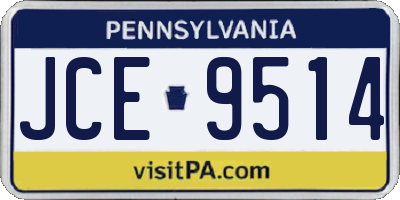 PA license plate JCE9514