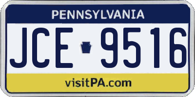 PA license plate JCE9516