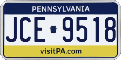 PA license plate JCE9518