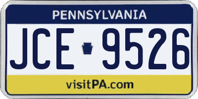 PA license plate JCE9526
