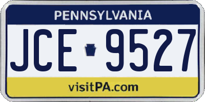 PA license plate JCE9527