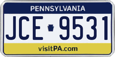PA license plate JCE9531