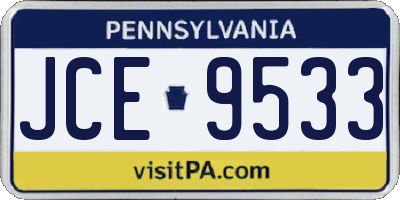 PA license plate JCE9533