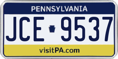 PA license plate JCE9537