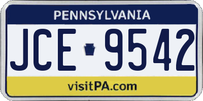 PA license plate JCE9542