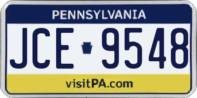 PA license plate JCE9548