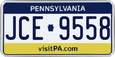 PA license plate JCE9558