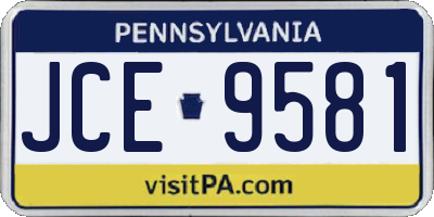 PA license plate JCE9581