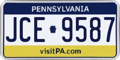 PA license plate JCE9587