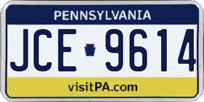 PA license plate JCE9614