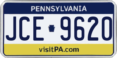 PA license plate JCE9620