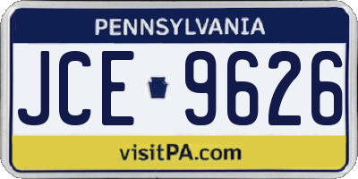 PA license plate JCE9626