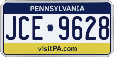 PA license plate JCE9628