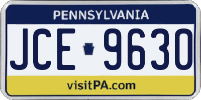 PA license plate JCE9630