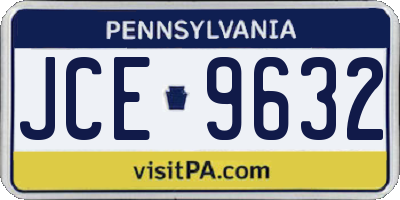 PA license plate JCE9632