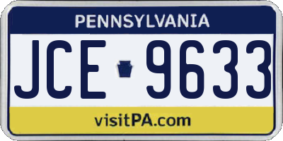 PA license plate JCE9633