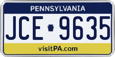 PA license plate JCE9635