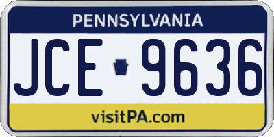 PA license plate JCE9636