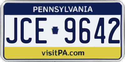 PA license plate JCE9642