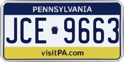 PA license plate JCE9663