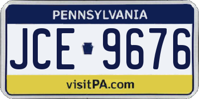 PA license plate JCE9676