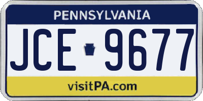 PA license plate JCE9677