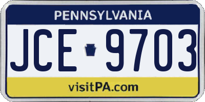 PA license plate JCE9703