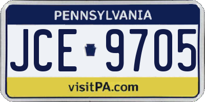 PA license plate JCE9705