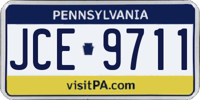 PA license plate JCE9711