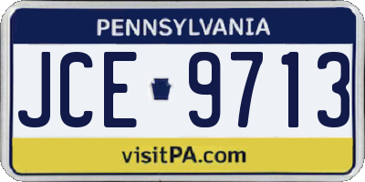 PA license plate JCE9713
