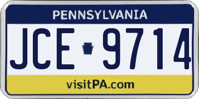 PA license plate JCE9714