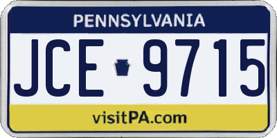 PA license plate JCE9715