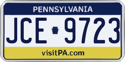 PA license plate JCE9723
