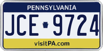 PA license plate JCE9724