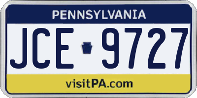 PA license plate JCE9727