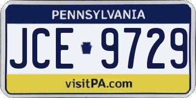 PA license plate JCE9729