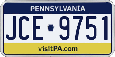 PA license plate JCE9751