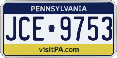 PA license plate JCE9753