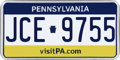 PA license plate JCE9755