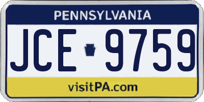 PA license plate JCE9759
