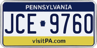 PA license plate JCE9760