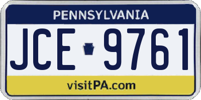 PA license plate JCE9761