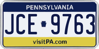 PA license plate JCE9763
