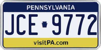 PA license plate JCE9772