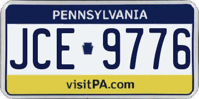 PA license plate JCE9776