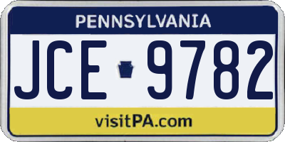 PA license plate JCE9782